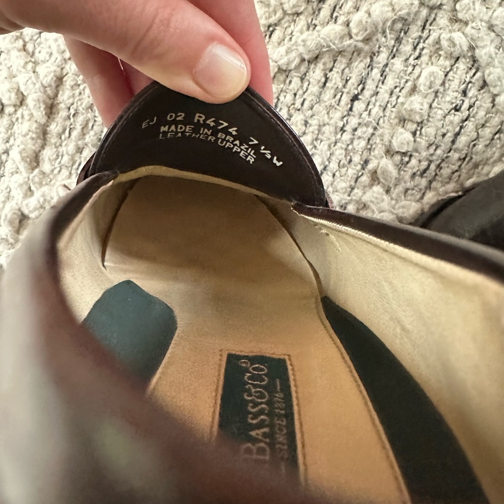 G.H. Bass & Co. Stacked Heel Brown Loafers - Picture 7 of 10